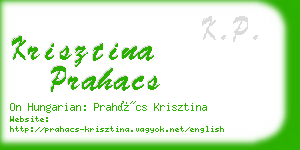 krisztina prahacs business card